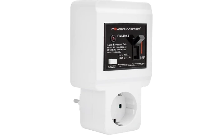 Resim Volt 16 Amper Tekli Akım Korumalı Sigortalı Priz 
