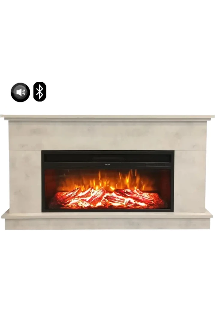 Resim Dlc 1175RS Beton Desen 1800 Watt Bluetooth ve Ses Efektli Dekoratif Elektrikli Şömine 
