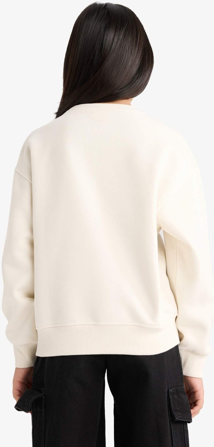 DeFacto Relax Fit Bisiklet Yaka Baskılı İçi Yumuşak Tüylü Sweatshirt Kız Çocuk E6780A825WN görsel 6