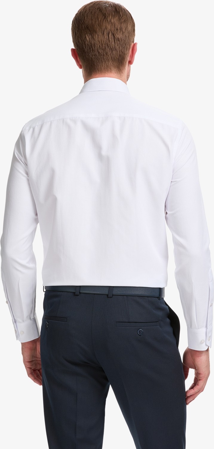 Pierre Cardin Erkek Beyaz Slim Fit Armürlü Uzun Kollu Gömlek 50325354-VR013 görsel 5