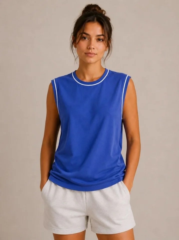 TeknoKapsül 3’lü Kolsuz Sporcu Atlet Seti Yazlık Bisiklet Yaka - Siyah, Saks Mavisi, Indigo - Çok Renkli / 2xl görsel 2
