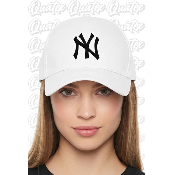 Quatex Unisex Ny 3'lü Kırmızı Set Şapka %83 Pamuk Desenli Renkli Tasarım Güneş Koruması görsel 8