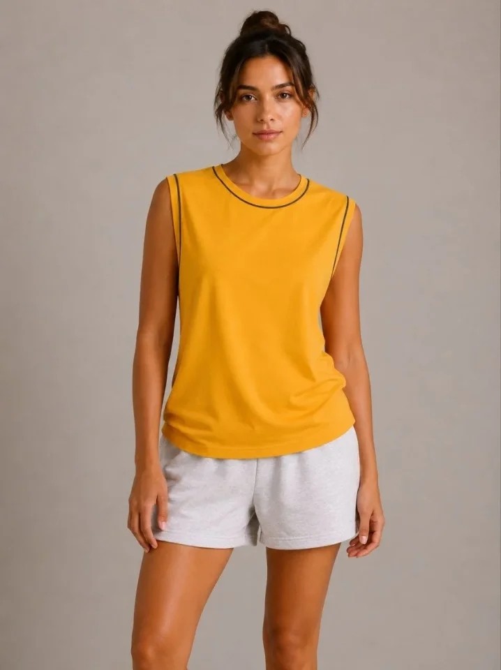 TeknoKapsül 3’lü Kolsuz Sporcu Atlet Seti Yazlık Bisiklet Yaka - Siyah, Bordo, Hardal - Çok Renkli / M görsel 2