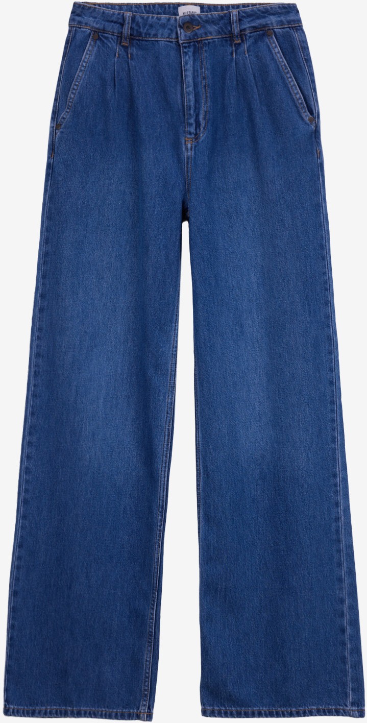 Mustang Normal Bel Bol Paça Geniş Fit Indigo Kadın Denim Pantolon Luıse WIDE-1758