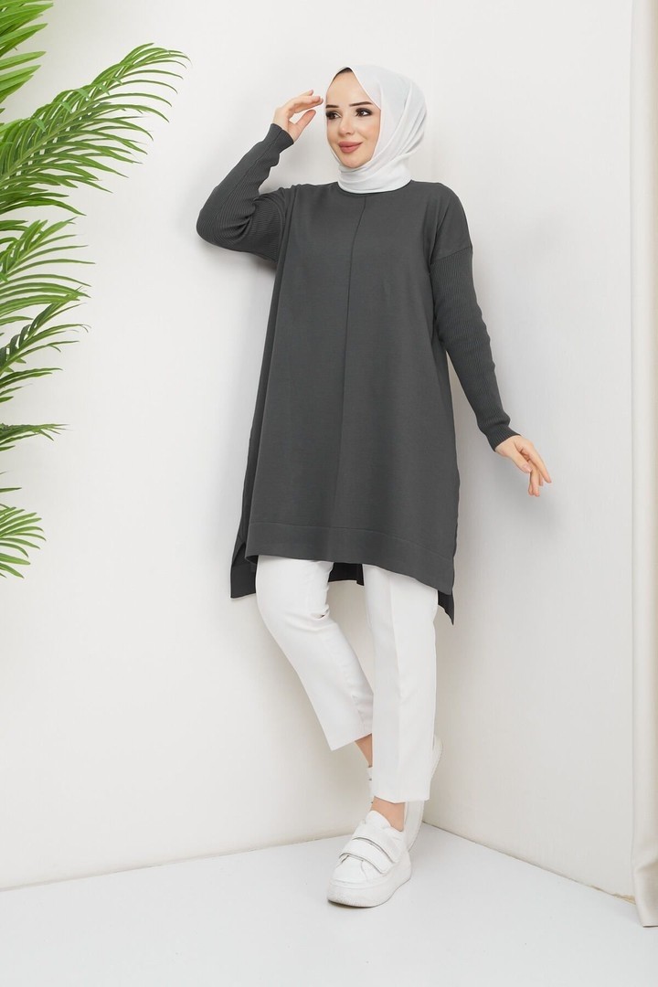 Pamuk Butik Kadın Merserize Triko Kazak Tunik görsel 4