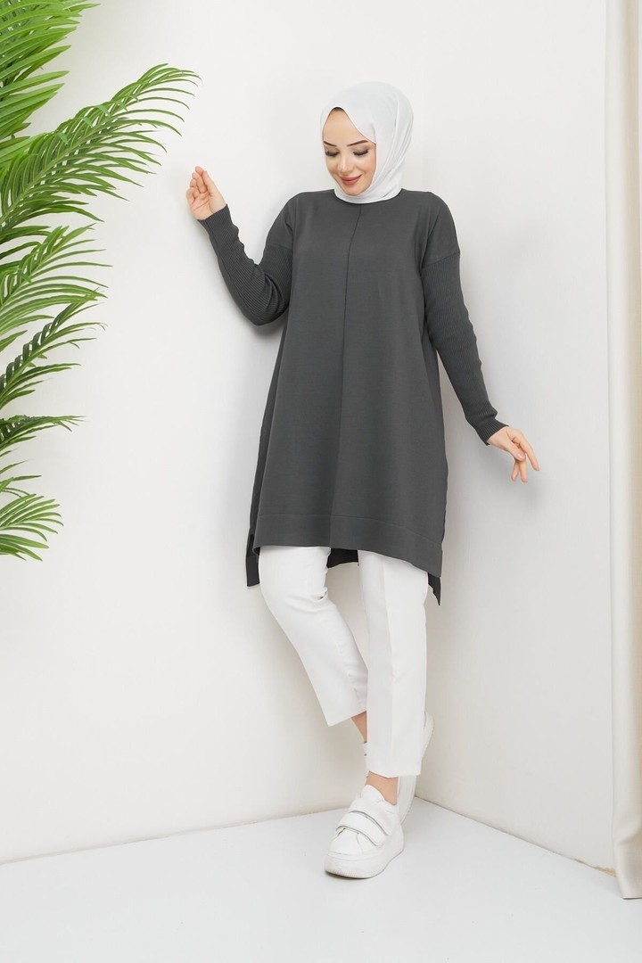 Pamuk Butik Kadın Merserize Triko Kazak Tunik görsel 5