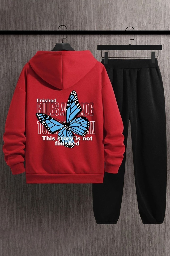 Trendypassion Uygun Tarz Unisex Kelebek Baskılı Eşofman Takımı