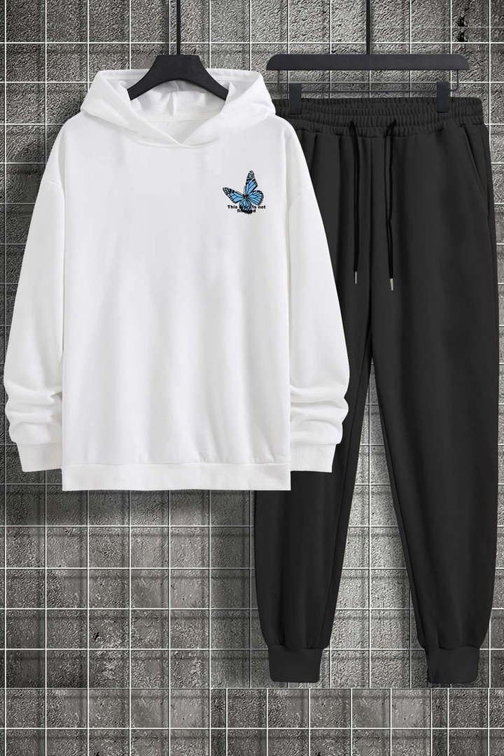 Trendypassion Uygun Tarz Unisex Kelebek Baskılı Eşofman Takımı görsel 4