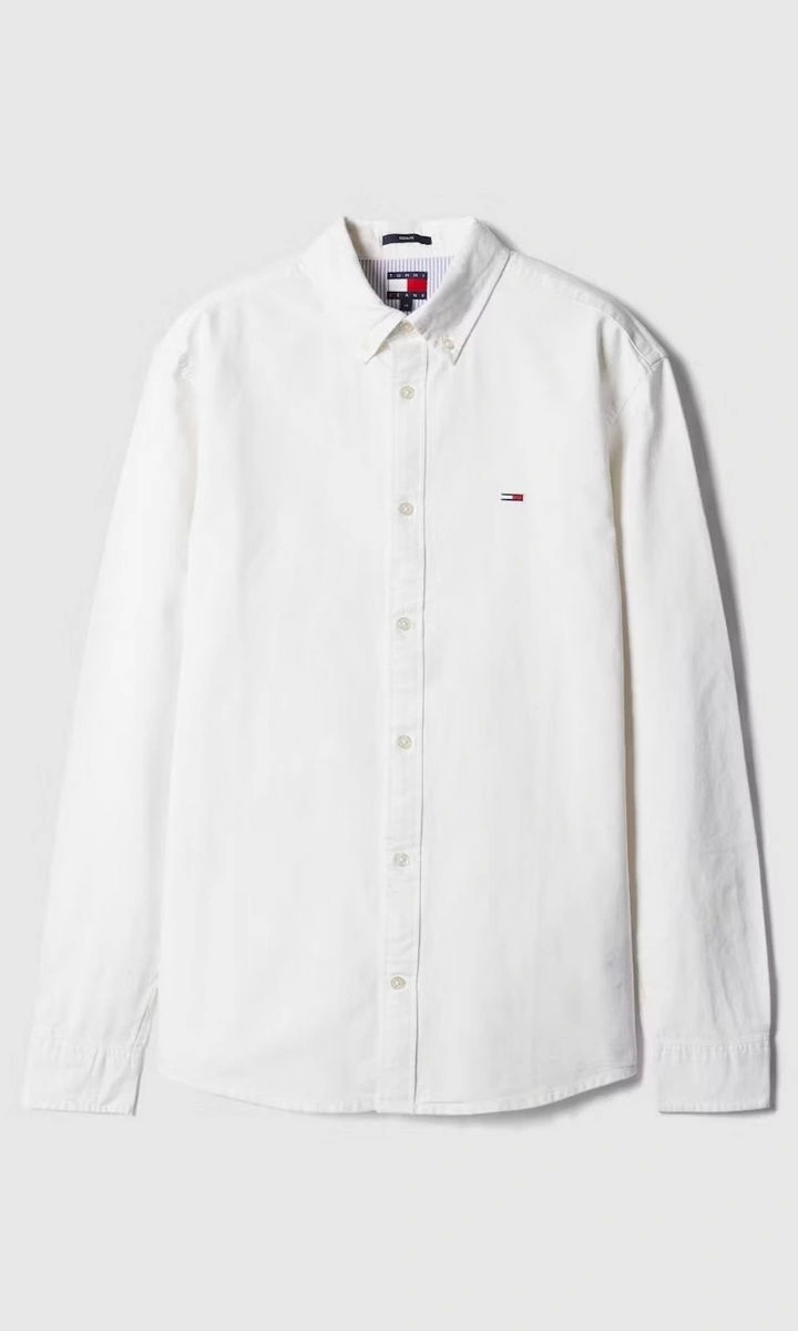Tommy Hilfiger Erkek Beyaz Regular Fit Oxford Gömlek Günlük Stil ile Şık Tasarım