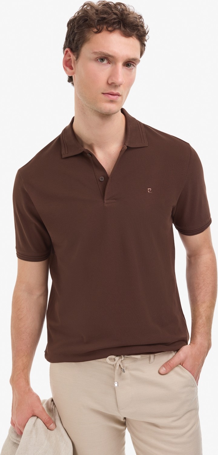 Pierre Cardin Erkek Koyu Mavi Regular Fit %100 Pamuk Kıvrılmaz Düğmeli Polo Yaka Basic Tişört 50325312-VR032