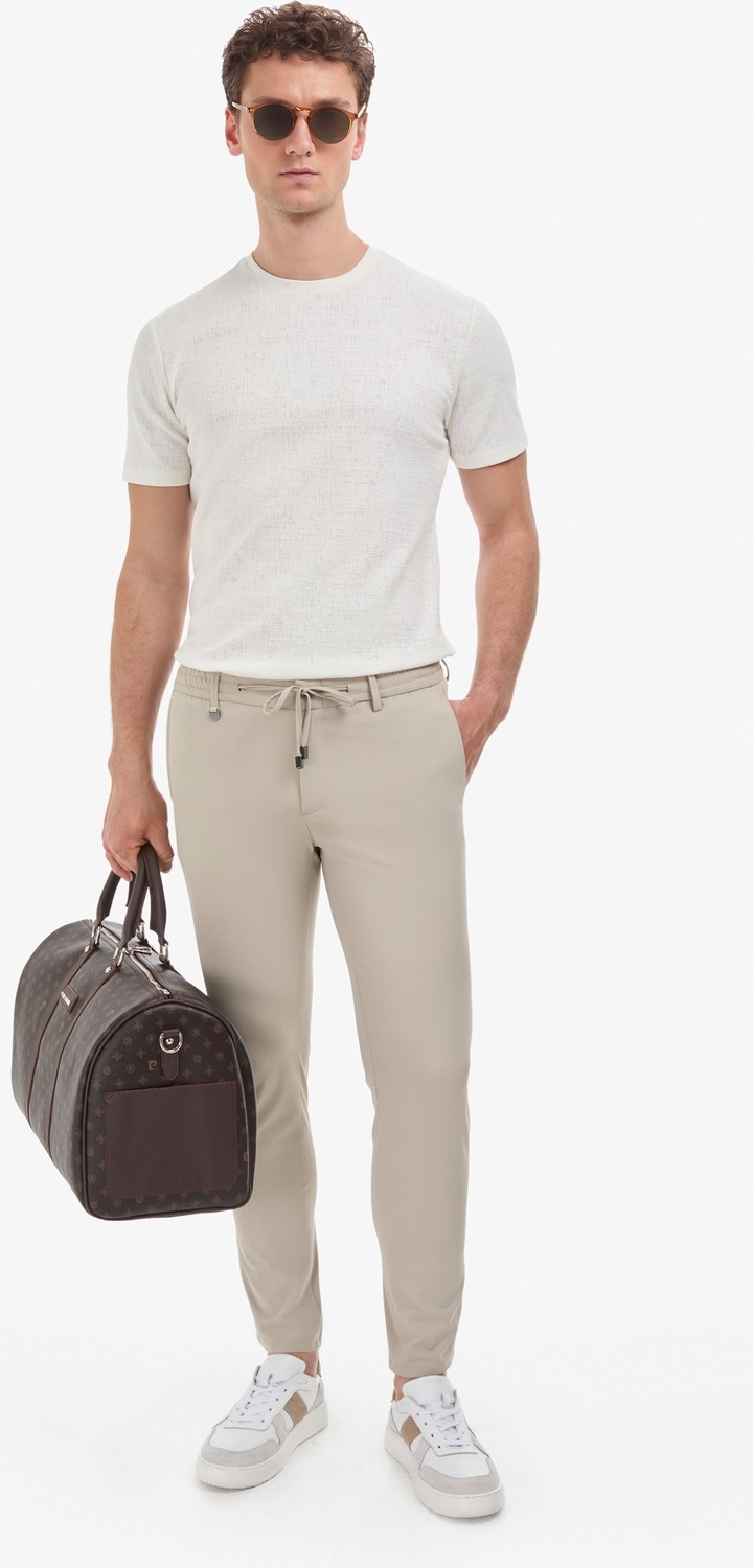 Pierre Cardin Erkek Ekru Regular Fit Tişört 50327857-VR019 görsel 4
