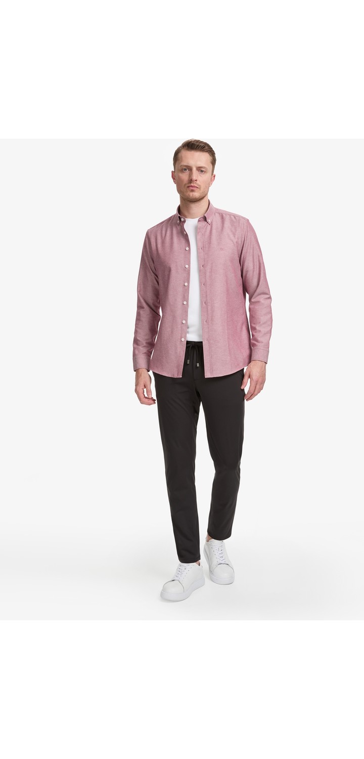 Pierre Cardin Erkek Bej Oxford Slim Fit Kolay Ütülenebilir Gömlek 50325365-VR011 görsel 4