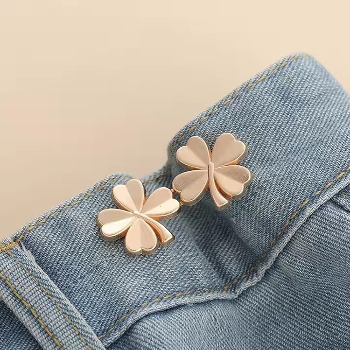 Gucso Yonca Model Gold, Gümüş Renk Pantolon Beli Daraltma Aparatı, Pantolon Beli Daraltma Aparatı, Broş, Yonca Kemer, Kemer