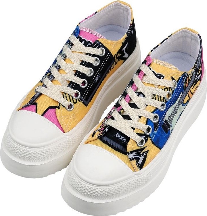 Dogo Kadın Vegan Beyaz Kalın Taban Sneakers - Rock On Tasarım