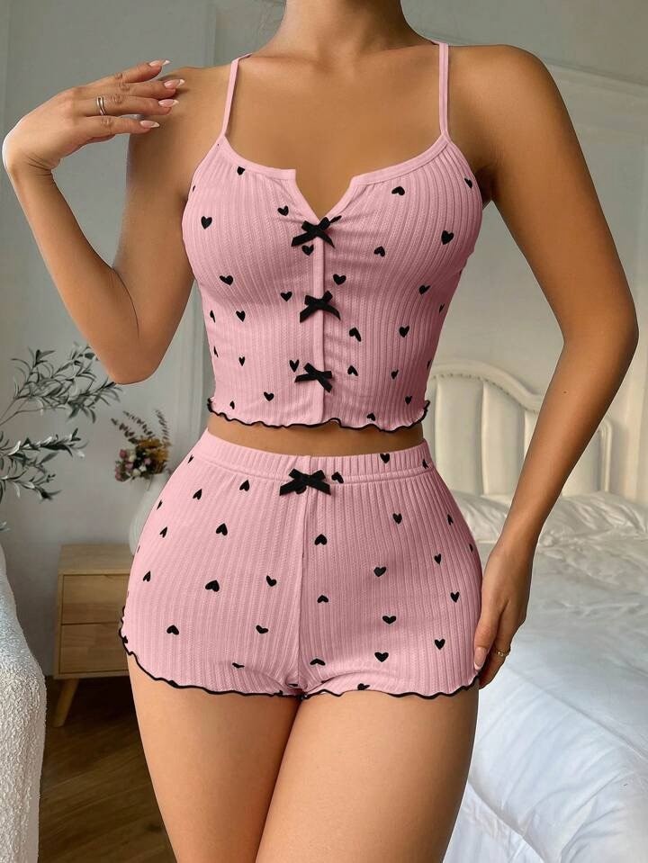 Gazaniga Kadın Beyaz Askılı Desenli Gecelik Pijama Şortlu Takımı Bella görsel 3