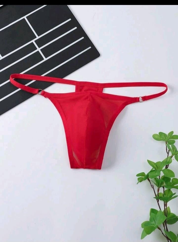 Marsilyan Erkek Kırmızı Transparan Tanga Iç Giyim görsel 2