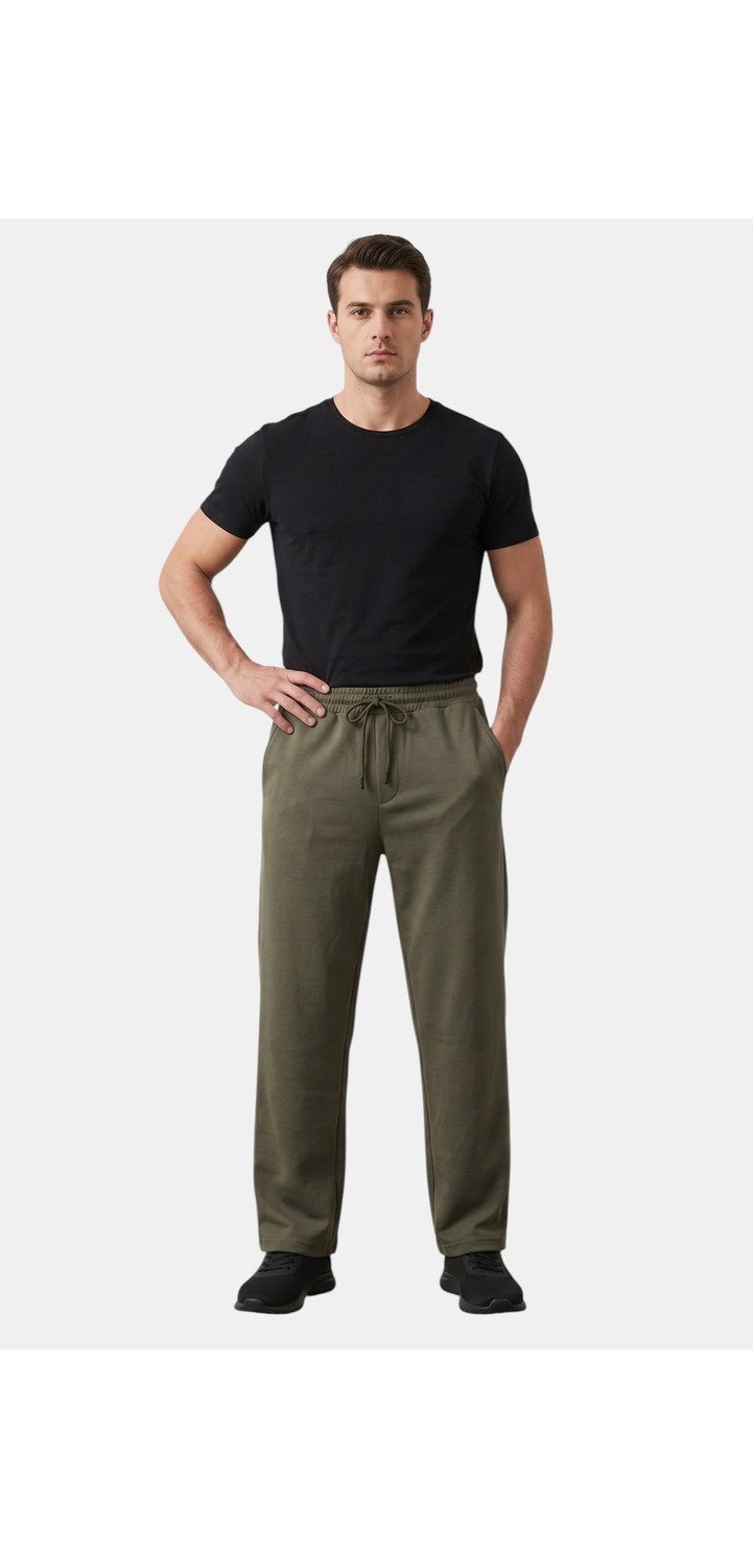 RizzUP Beyaz Baggy Style Likralı Lastikli Ipli Erkek Spor Pantolon 2600262 görsel 3