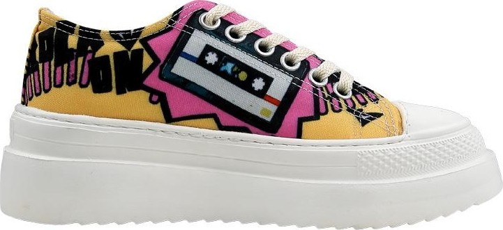 Dogo Kadın Vegan Beyaz Kalın Taban Sneakers - Rock On Tasarım görsel 4