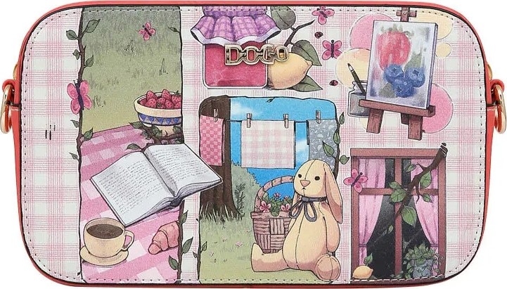 Dogo Kadın Vegan Deri Pembe El Çantası - Blooming Backyard Tasarım görsel 2