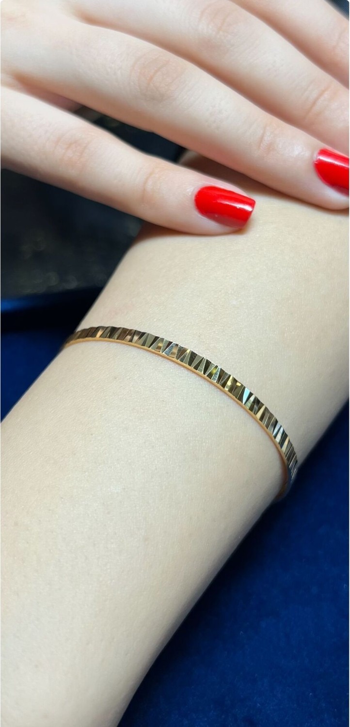 Kuyumcu Nurettin 8 gr (Gram) Ters Düz Desenli Kibrit Çöpü Bilezik Yatırımlık Işçiliksiz 22 Ayar Altın