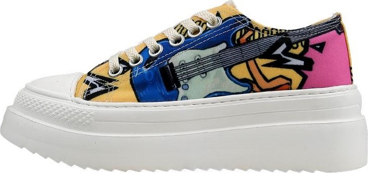 Dogo Kadın Vegan Beyaz Kalın Taban Sneakers - Rock On Tasarım görsel 3