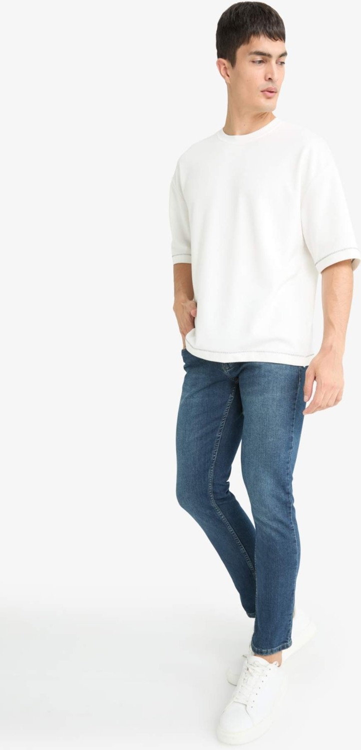 DeFacto Pedro Slim Fit Dar Kalıp Normal Bel Dar Paça Jean Pantolon G2235AX25AU görsel 2