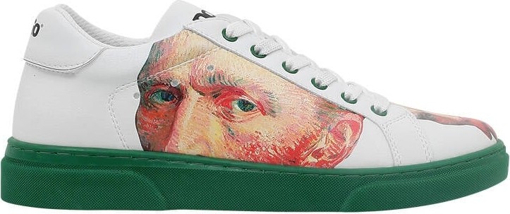 Dogo Kadın Vegan Deri Beyaz Sneakers - Vincent van Gogh Self Portrait Tasarım görsel 6