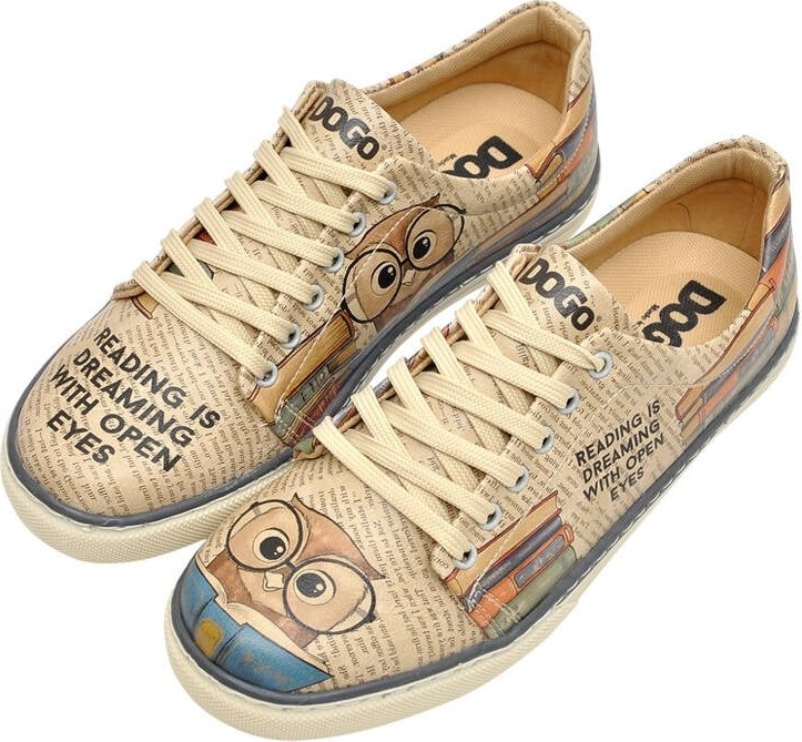 Dogo Kadın Vegan Deri Bej Sneakers - The wise owl Tasarım