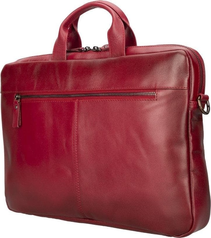 BloominBag Bloom Urban Shield 13"-14" Crimson Red Deri Laptop / Macbook Çantası görsel 3