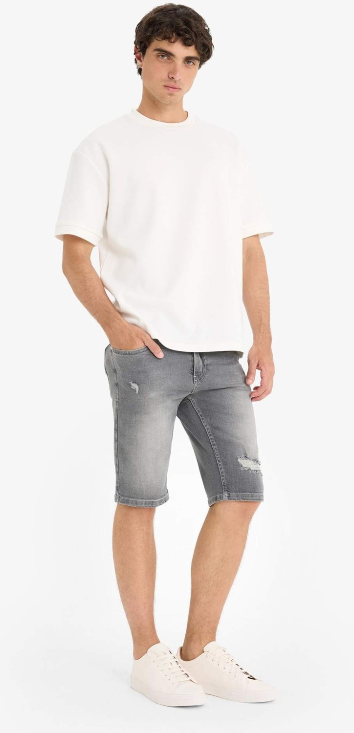 DeFacto Slim Fit Dar Kesim Jean Bermuda Şort F4692AX25SM görsel 7