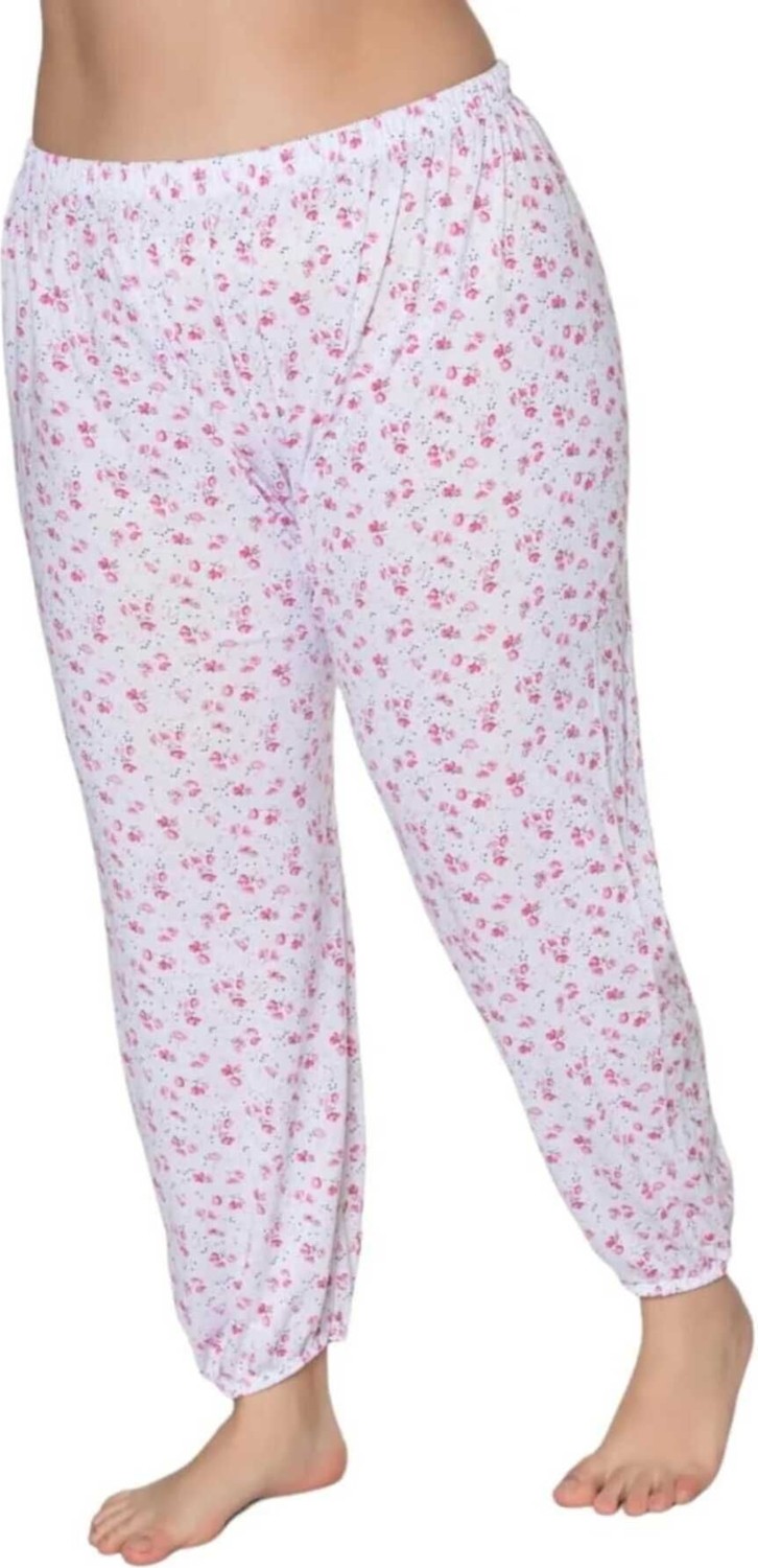 Uniquetrenders Kadın %100 Pamuklu Desenli Emprime Lastikli Uzun Pijama Lastik Paçalı Don 6'lı Set görsel 3