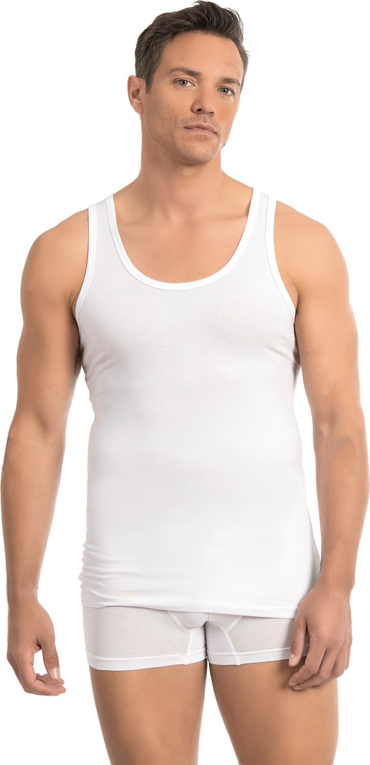 Özkan Underwear Özkan 12403 Erkek Likrasız Premium Kumaş Pamuklu Modal Esnek Rahat Kalın Askılı Atlet görsel 5