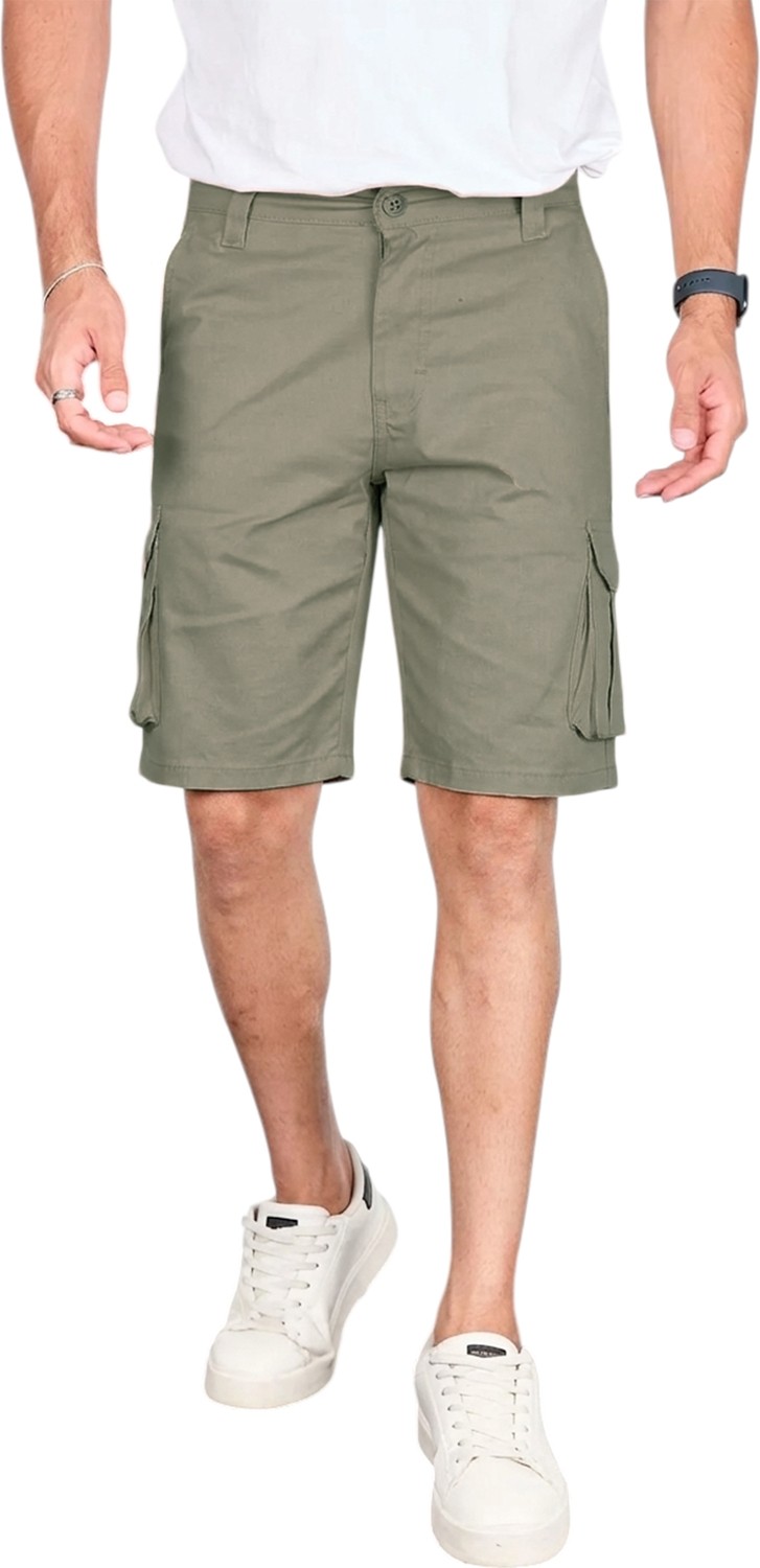 RizzUP Erkek Camel Likralı Gabardin Modern Fit Kargo Kapri Şort, Çok Cepli Yazlık Rahat Kesim Şort 2014