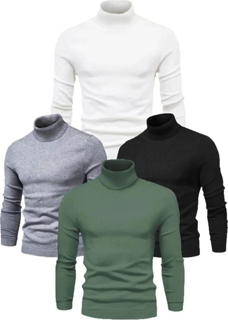 Fantastik Store Erkek 4 Adet Kaşkorse Boğazlı Full Likralı Fitilli Slimfir Body