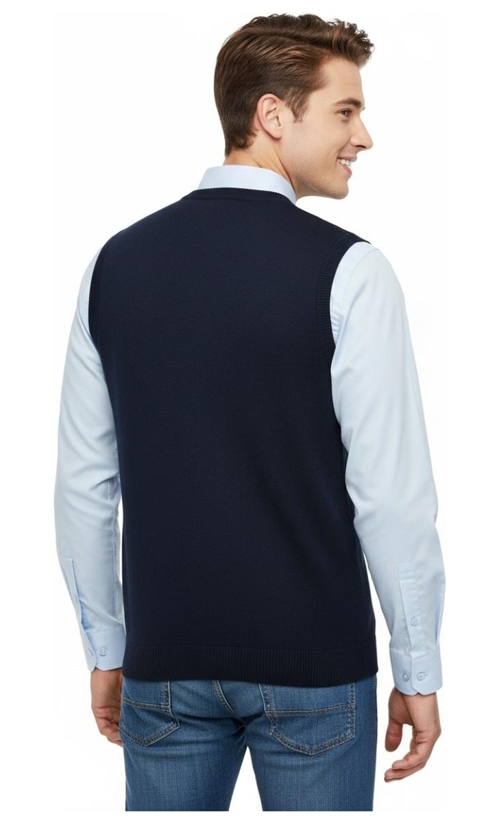 Erkek V Yaka Süveter Çelik Örgü Regular Kalıp 5209H BGL-ST04843 görsel 3