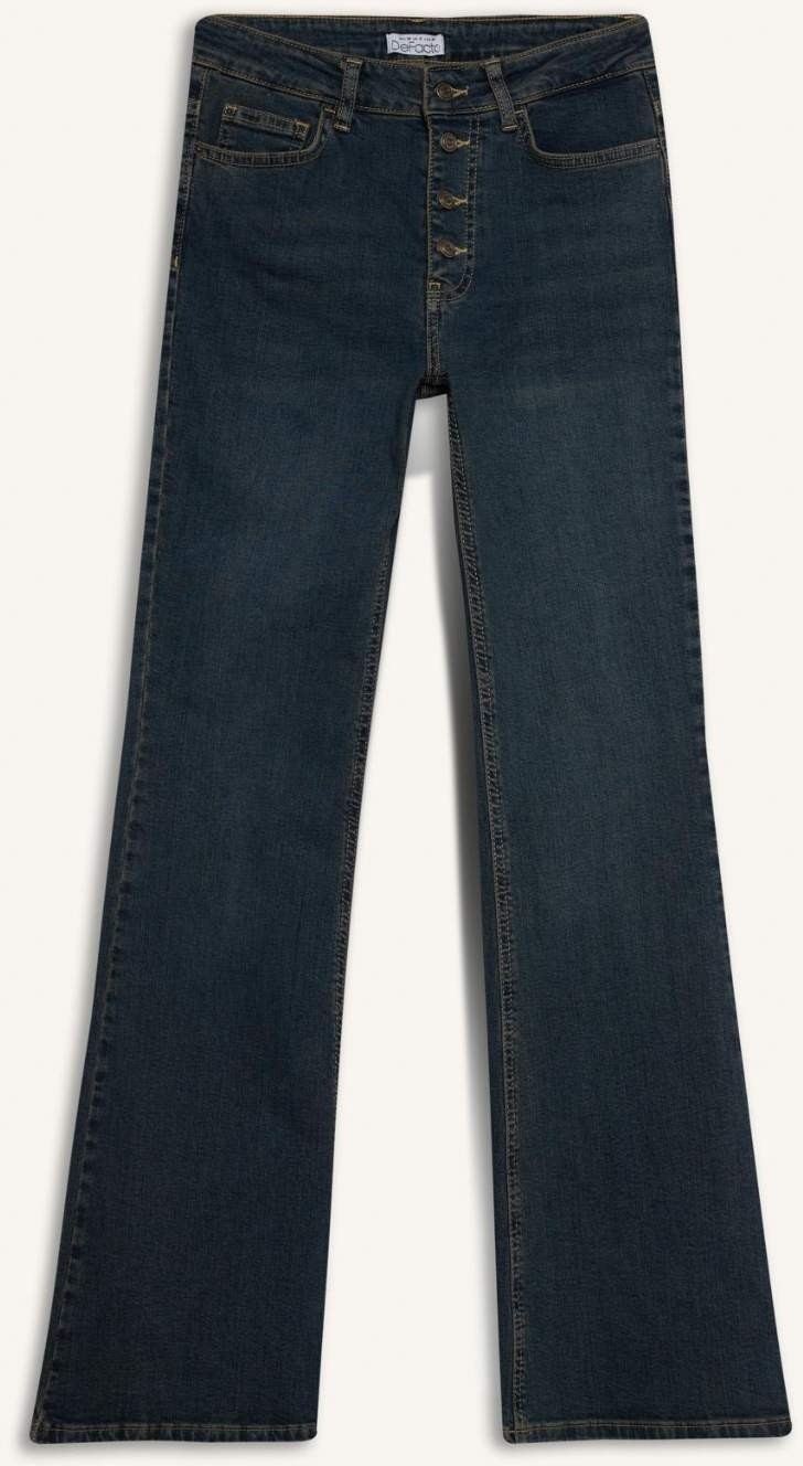 DeFacto Mia Flare Fit Jean Yıkamalı Pantolon F5536AX26SP görsel 7