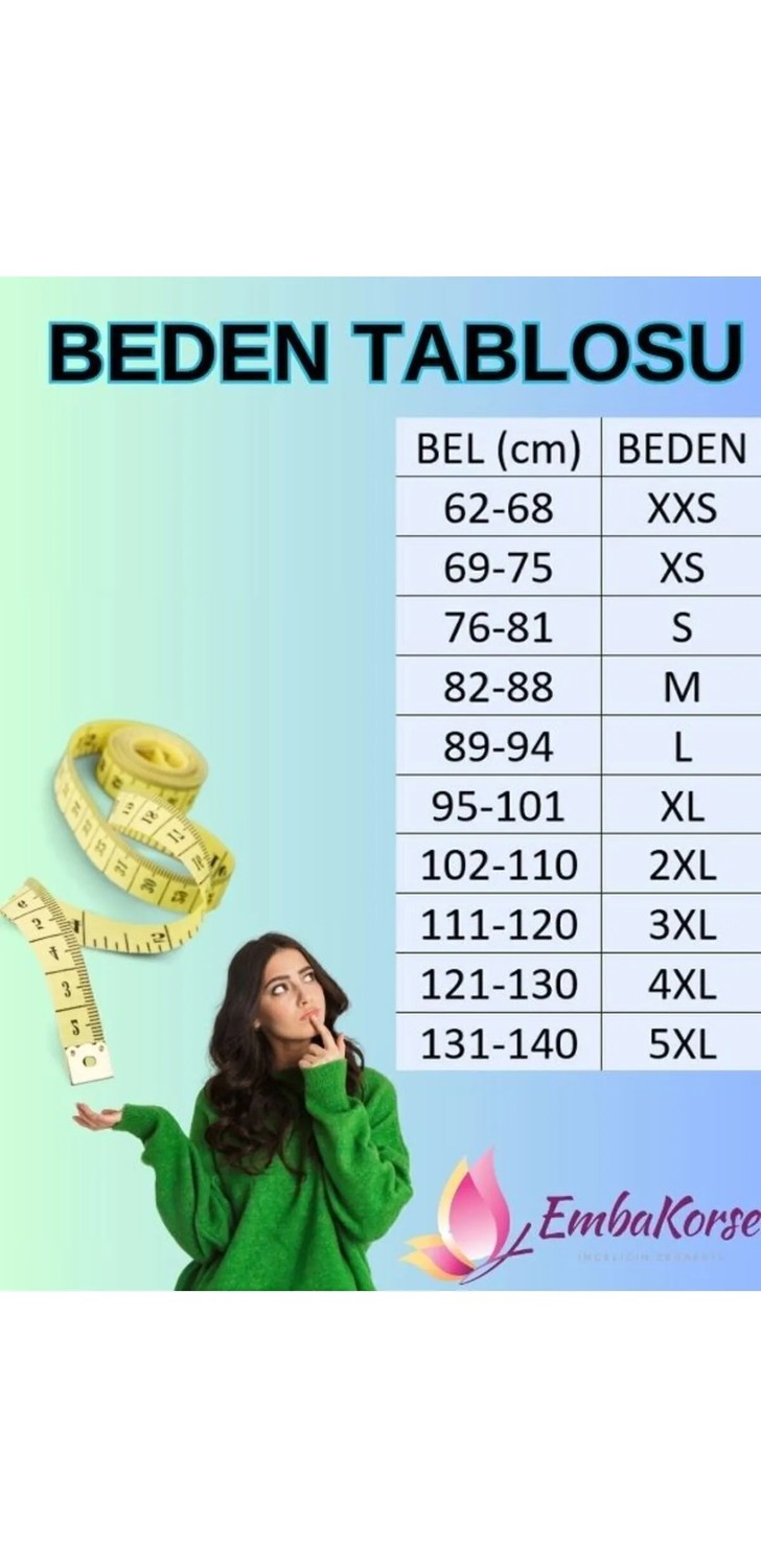 Emba Korse Bel Destekleyici Askısız Sıkılaştırıcı Lateks Doğum Sonrası Latex Korse Bel ve Göbek Korsesi görsel 8