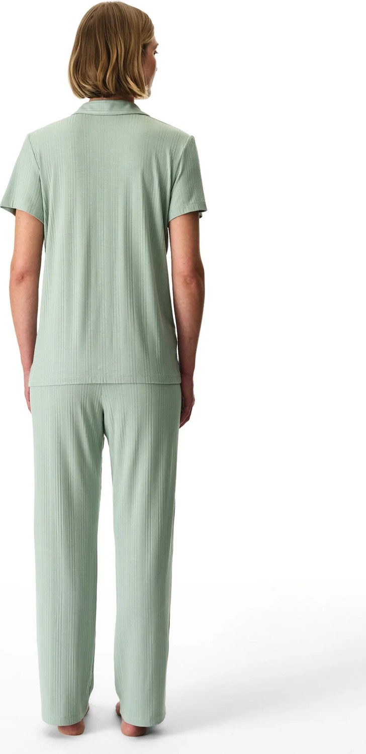 Penti Yeşil Alia Fitilli Gömlek Kısa Kollu Pijama Takımı görsel 3