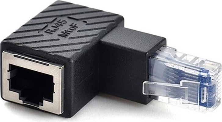 Aesco Moddestore 3752 RJ45 Dişi Erkek 90 Derece Cat Internet Ethernet Kablo Uç Çevirici Adaptör Dişi Erkek RJ45 Cat5 Cat6 Cat7 Uyumlu 90 Derece Çevirici Dönüştürücü Adaptör.