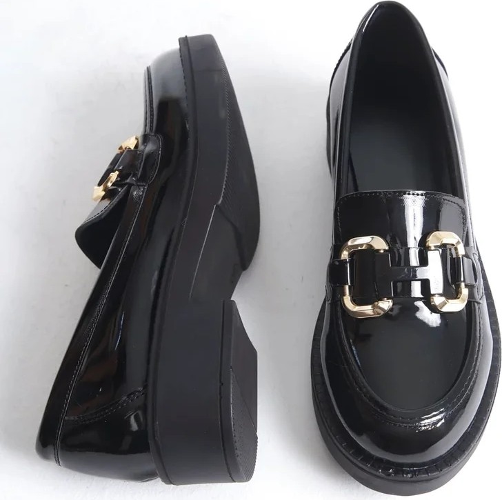 Fantastik Store Rugan Siyah Gold Tokalı Kadın Loafer TR17MS02A görsel 4