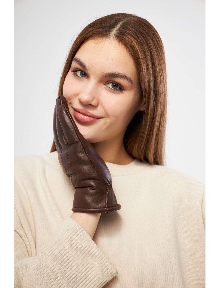 Pegia Kürklü Unisex Deri Eldiven 23EL01 görsel 5