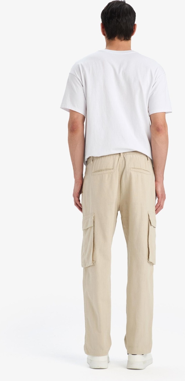 DeFacto %100 Pamuk Wide Leg Kargo Cepli Keten Görünümlü Yazlık Pantolon B9407AX25SP görsel 6