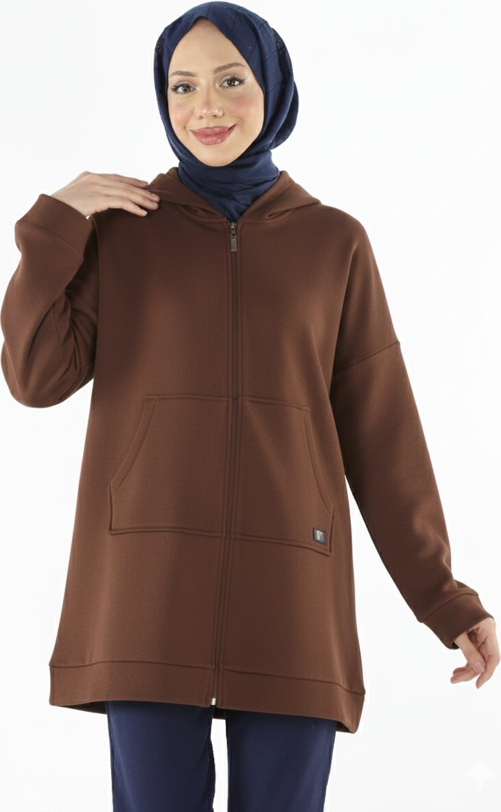 Plistre 1929_Fermuarlı Tesettür Sweatshirt