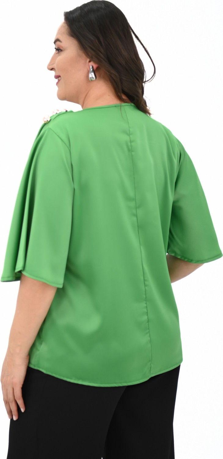 Koza Butik Kadın Büyük Beden Metal Düğme Detaylı Bluz 1862-25 görsel 5