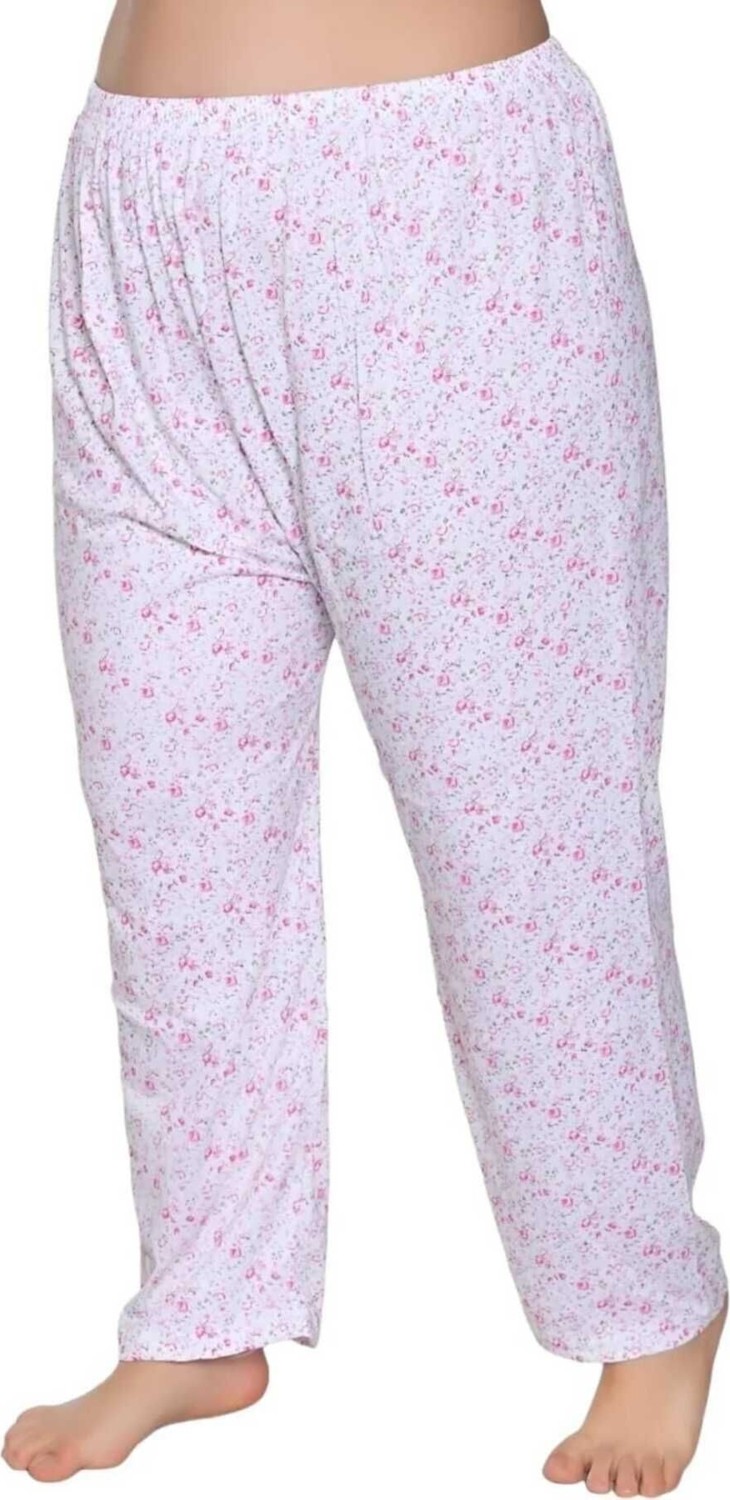 Uniquetrenders Kadın %100 Pamuklu Desenli Emprime Lastikli Uzun Pijama Düz Paçalı Don 6'lı Set görsel 3