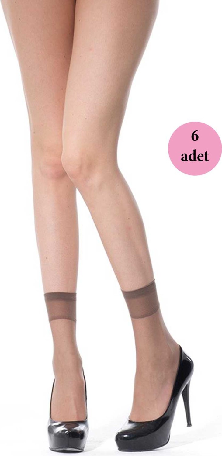 ModaSize 6 Adet Ince Soket Çorap 20 Denye 86 Vizon