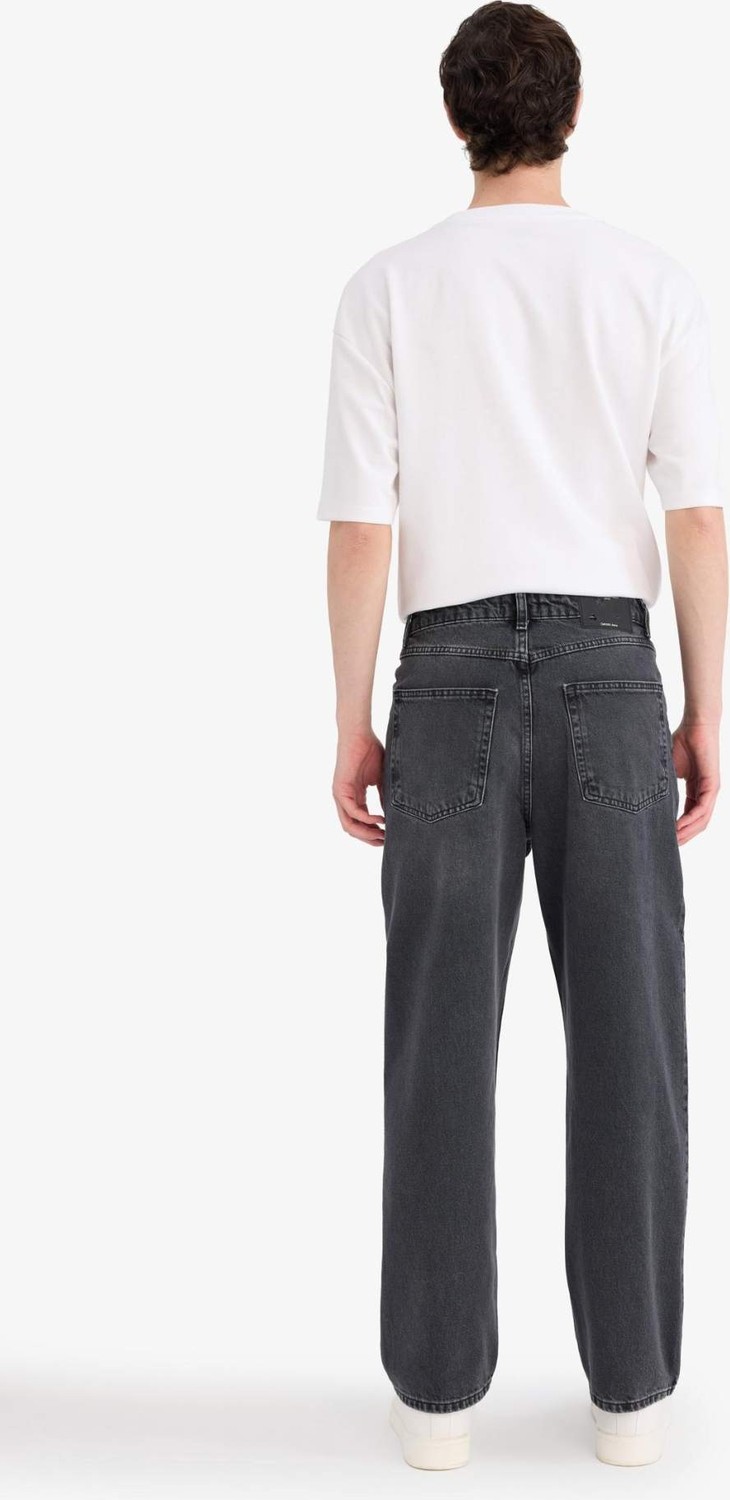 DeFacto Baggy Fit Normal Bel Geniş Paça Jean Pantolon G8480AX26SP görsel 6