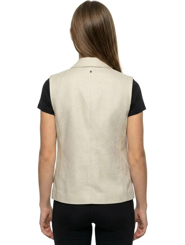 Armani Exchange Kadın Çift Düğmeli Cep Detaylı Keten Beyaz Yelek XW001770 AF21530-U0002 görsel 4