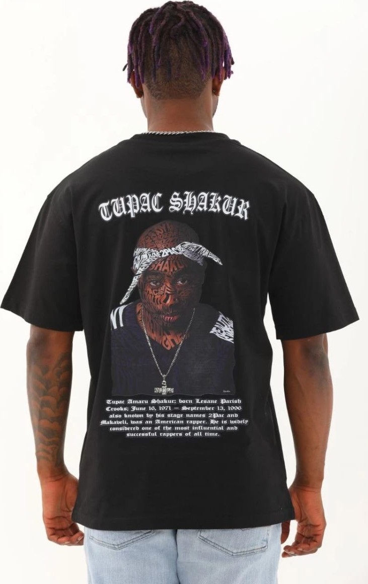 Fantastik Store Erkek Kısa Kol Yazlık Tişört Bisiklet Yaka Baskılı Oversize T-Shirt - Siyah görsel 5