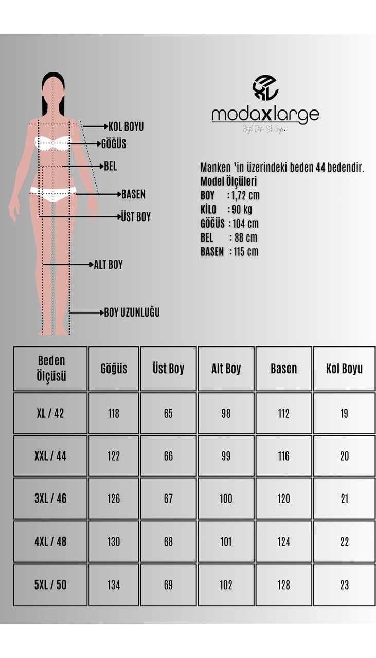 Koza Butik Kadın Büyük Beden Kısa Kollu Yanı Etiket Detaylı Eşofman Takımı 8270-26 görsel 8